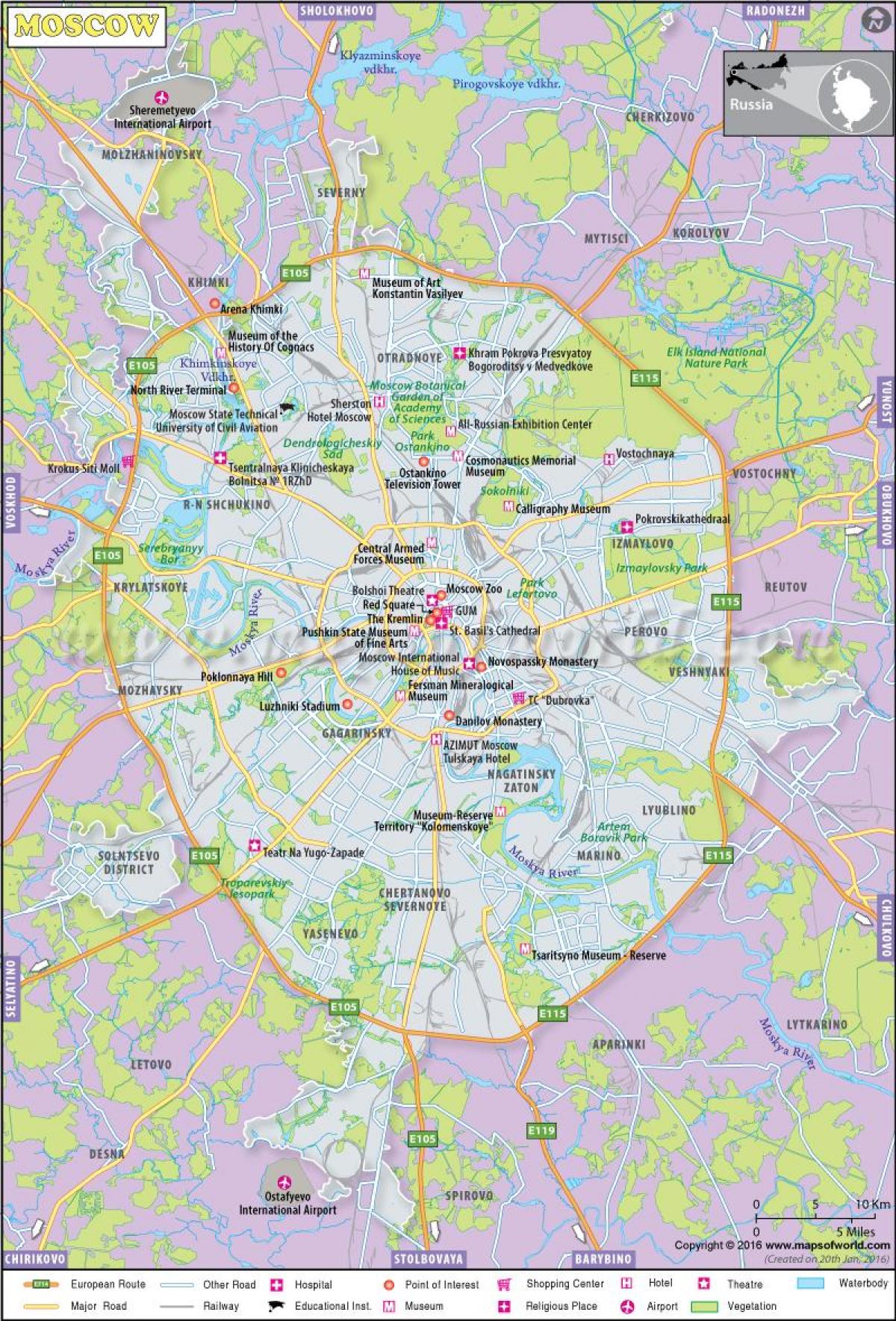 Moscova pe o hartă