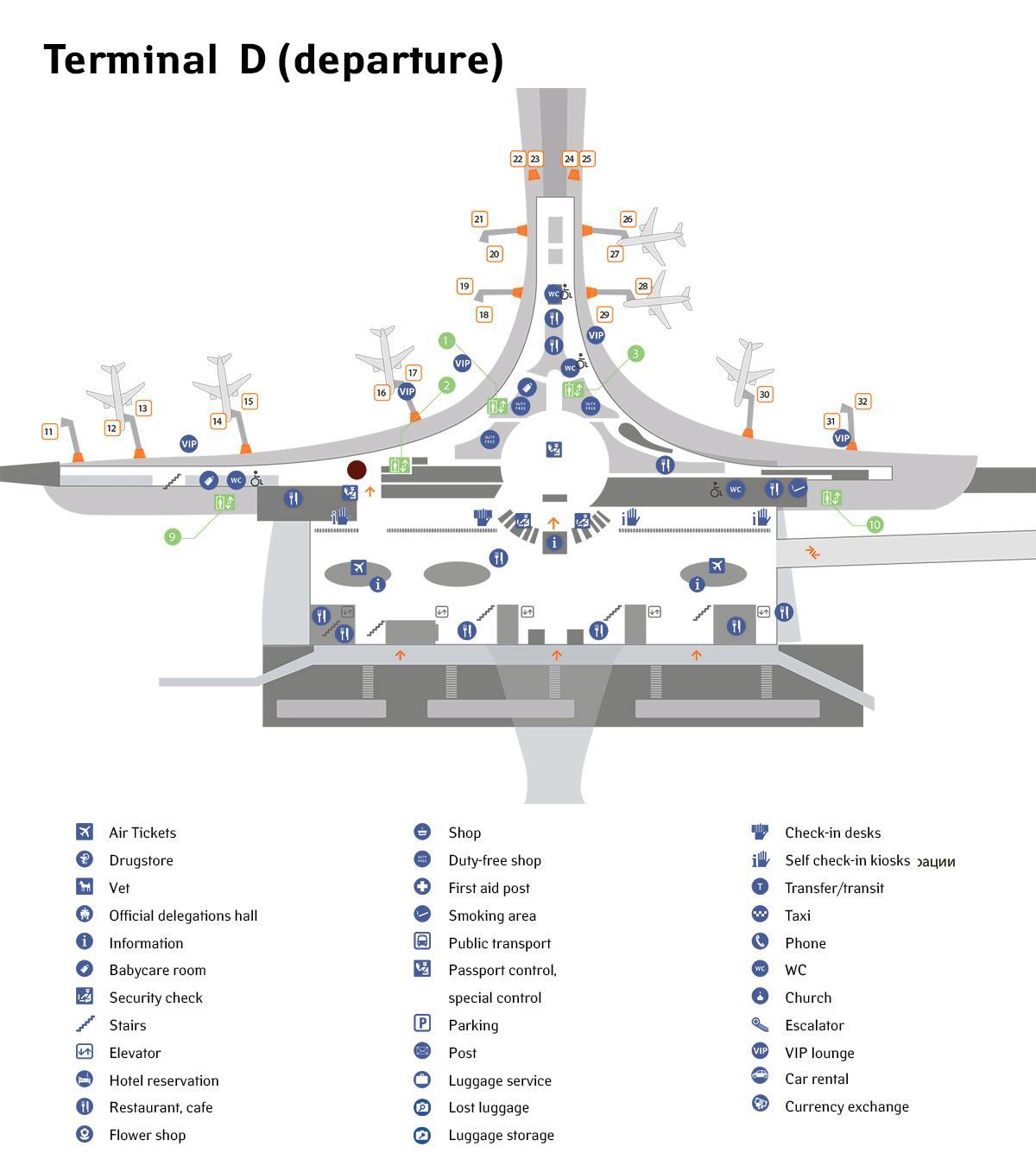 Aeroportul Sheremetyevo harta terminal d