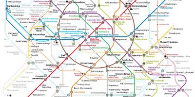 Stația de metrou Moscova arată hartă