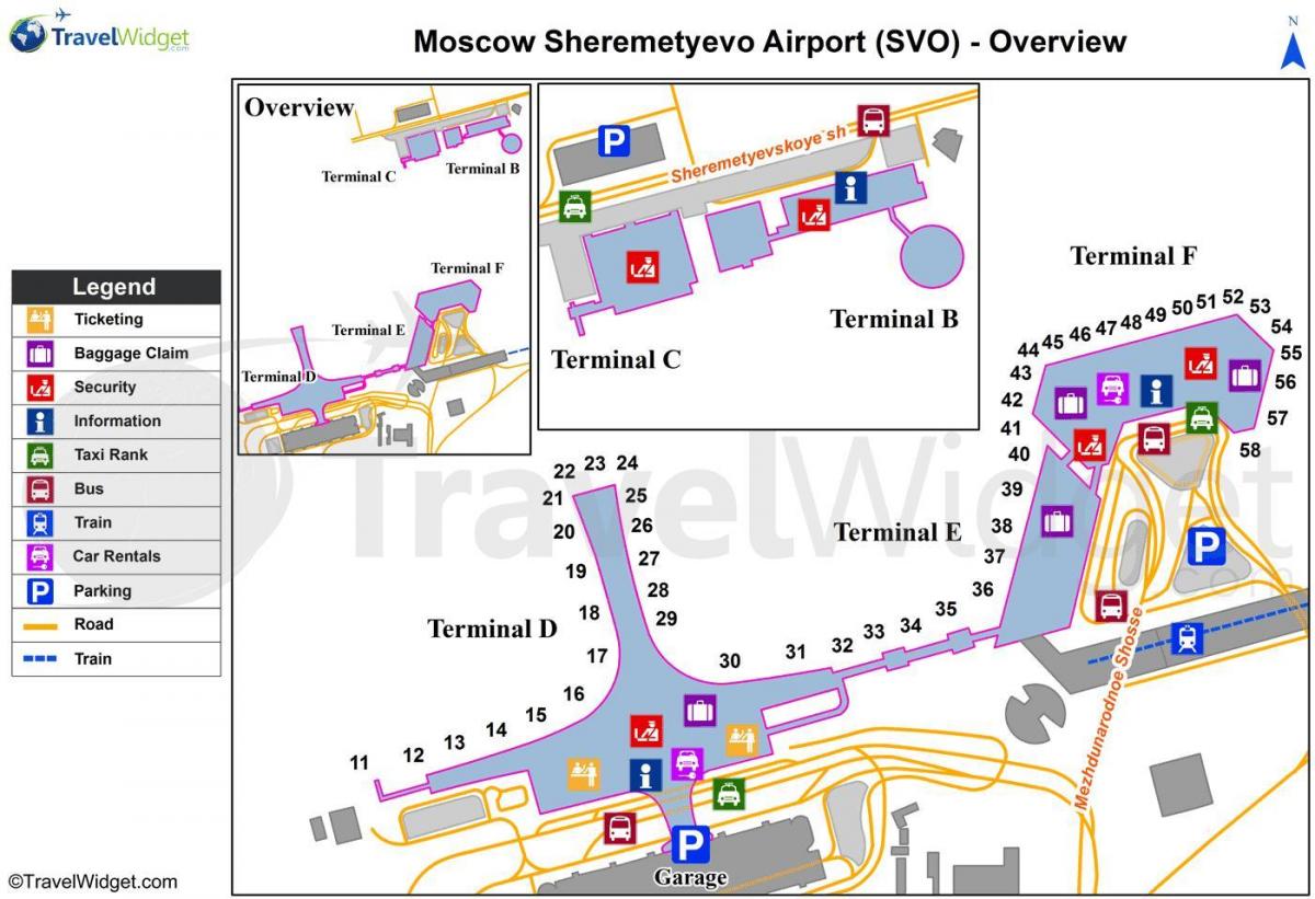 Moscova Sheremetyevo aeroport hartă