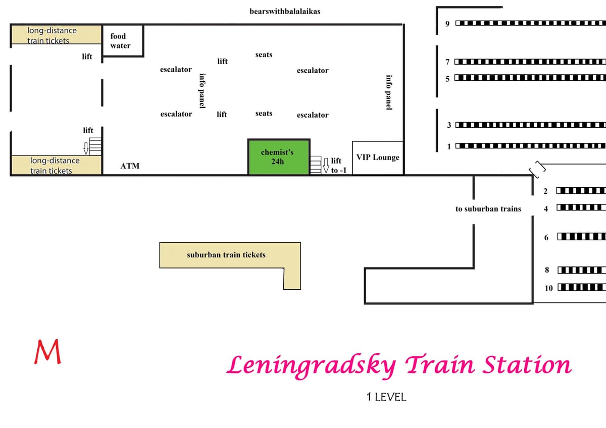 harta Leningradsky gara Moscova