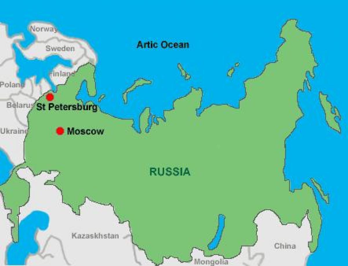 Moscova și sankt Petersburg arată hartă