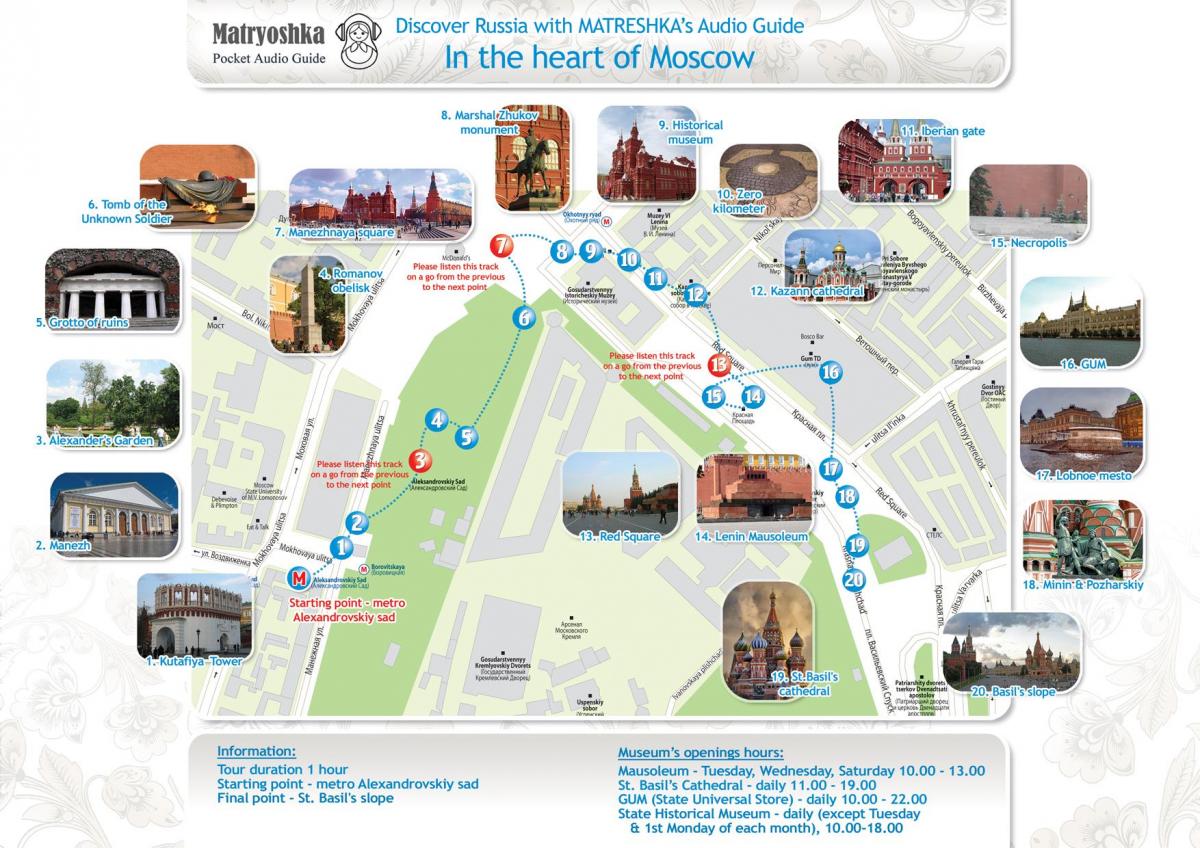 Moscova hartă de călătorie