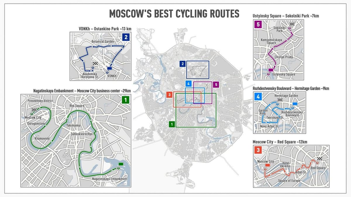 Moskva bicicleta hartă