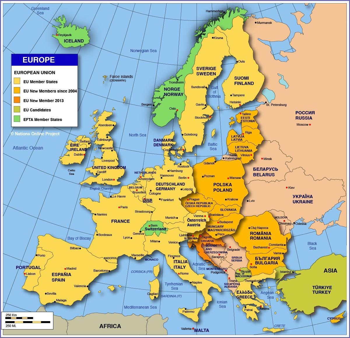 Moscova pe harta europei