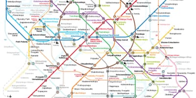 Stația de metrou Moscova arată hartă